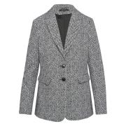 Gestructureerde Jacquard Blazer Comma , Gray , Dames