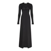 Zwarte V-hals jurk met uitsnijding Circus Hotel , Black , Dames