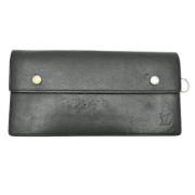 Pre-owned Leather wallets Louis Vuitton Vintage , Black , Heren