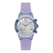 Lila Siliconen Horloge Starlight-Fecha Guess , Purple , Dames