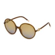 Bruine Injectie Zonnebril UV Filter 2 Furla , Brown , Dames