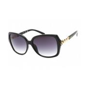 Zwarte Hars Zonnebril met Grijze Lens Guess , Black , Dames