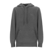 Grijze Wollen Hoodie met Logo Borduursel Saint Barth , Gray , Heren