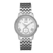 Zilver Stalen Multifunctioneel Horloge Guess , Gray , Dames