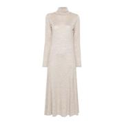 Casual Beige Wol Midi Jurk Polo Ralph Lauren , Beige , Dames