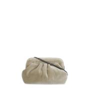 Fluwelen Schoudertas in Beige Antonelli Firenze , Beige , Dames