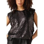 Sequin Bo Blouse Elegante Avond Top Co'Couture , Black , Dames