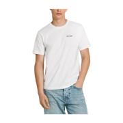 Jeep Grafisch Logo Katoenen T-shirt Pepe Jeans , White , Heren