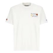 Heren Katoenen T-shirt Ronde Hals Korte Mouwen Saint Barth , White , H...