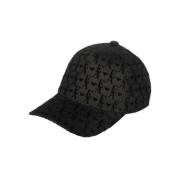 Zwarte Baseballpet met Adelaar Logo Emporio Armani , Black , Unisex