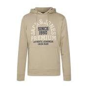 Beige Katoen Polyester Hoodie met Logo Jack & Jones , Beige , Heren