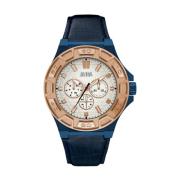 Analoge Quartz Leren Armbandhorloge Guess , Blue , Heren