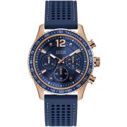 Roestvrij Stalen Blauwe Quartz Horloge Guess , Blue , Heren