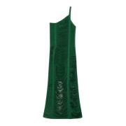 Groene One-Shoulder Franje Jurk Circus Hotel , Green , Dames