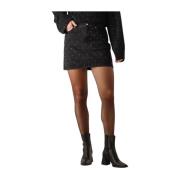 Studded Denim Rok voor Vrouwen Second Dames , Black , Dames