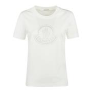 Stijlvol T-shirt voor mannen Moncler , Beige , Dames