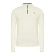 Heren Zip Hals Pullover Trui La Martina , White , Heren