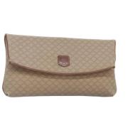 Pre-owned Leather clutches Celine Vintage , Beige , Dames