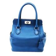 Pre-owned Leather handbags Hermès Vintage , Blue , Dames