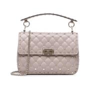 Nude Lambskin Chain Tas Valentino Garavani , Beige , Dames