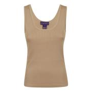 RIB Tank-Sleeveless-Tank Ralph Lauren , Beige , Dames