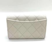 Pre-owned Leather wallets Chanel Vintage , White , Dames