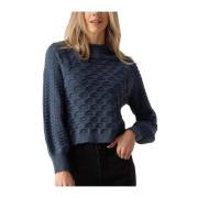 Blauwe Gebreide Pullover Trui Object , Blue , Dames