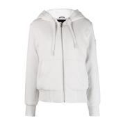 Witte Trui met Capuchon en Metalen Rits Moose Knuckles , White , Dames