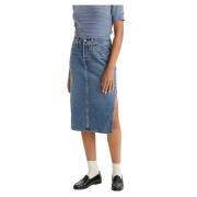 Rok Zijkant Split Levi's , Blue , Dames