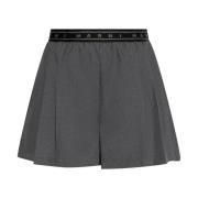 Grijze Logo Taille Shorts Dijlengte Marni , Gray , Dames