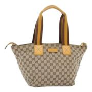 Pre-owned Canvas gucci-bags Gucci Vintage , Beige , Dames