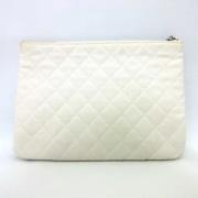 Pre-owned Canvas clutches Chanel Vintage , White , Dames