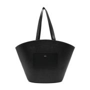 Zwarte leren tas N21 , Black , Dames