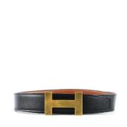 Pre-owned Leather belts Hermès Vintage , Black , Heren