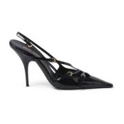 Leren pumps met lak effect Miu Miu , Black , Dames