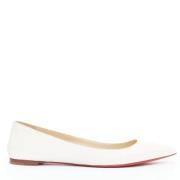 Pre-owned Leather flats Christian Louboutin Pre-owned , White , Dames