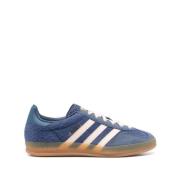 Blauwe Sneakers Geborstelde Afwerking Logo Print Adidas , Blue , Heren