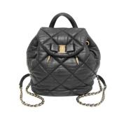 Pre-owned Leather backpacks Salvatore Ferragamo Pre-owned , Black , Da...