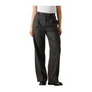 Elegante Donkergrijze Wake Broek Second Dames , Gray , Dames