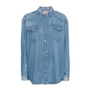 Denim Overhemd Ralph Lauren , Blue , Dames