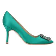 Fabric heels Manolo Blahnik , Green , Dames