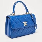 Pre-owned Leather handbags Chanel Vintage , Blue , Dames