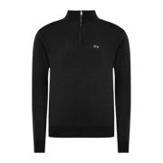 Heren Zip Hals Pullover Trui La Martina , Black , Heren