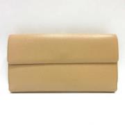 Pre-owned Leather wallets Chanel Vintage , Beige , Dames