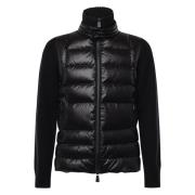 Zwarte wollen trui met donsvulling Moncler , Black , Heren