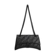 Crush Leren Kleine Schoudertas Balenciaga , Black , Dames