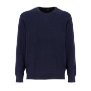 Elegant Crew Neck Sweater Fedeli , Black , Heren