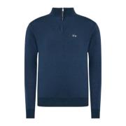 Heren Zip Hals Pullover La Martina , Blue , Heren