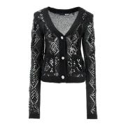 Geperforeerde Diamant Cardigan met Pailletten Rotate Birger Christense...