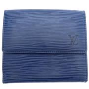 Pre-owned Leather wallets Louis Vuitton Vintage , Blue , Heren